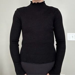 Black, mock neck sweater. Forever21 size M